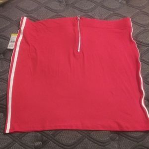 Juniors 1X skirt Red with white stripes